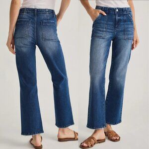 Social Threads Risen Rosie Ankle Flare Jeans Size 25 Dark Denim